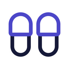 Obraz premium slippers line color icon