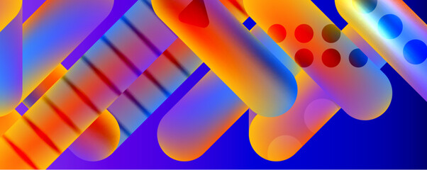 Techno round shapes, lines abstract background with glossy elements. Vector Illustration For Wallpaper, Banner, Background, Card, Book Illustration, landing page