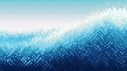a beautiful blue and white gradient pixel sorting wave. generative AI