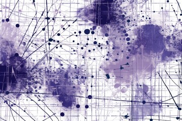 Obraz premium an abstract painting with purple and white lines and dots. Generative AI
