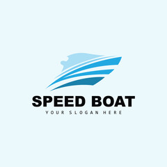 Speed Boat Logo, Fast Cargo Ship Vector, Sailboat, Design For Ship Manufacturing Company, Waterway Shipping, Marine Vehicles, Transportation