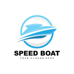 Speed Boat Logo, Fast Cargo Ship Vector, Sailboat, Design For Ship Manufacturing Company, Waterway Shipping, Marine Vehicles, Transportation