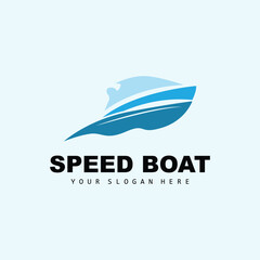 Speed Boat Logo, Fast Cargo Ship Vector, Sailboat, Design For Ship Manufacturing Company, Waterway Shipping, Marine Vehicles, Transportation