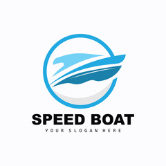 Speed Boat Logo, Fast Cargo Ship Vector, Sailboat, Design For Ship Manufacturing Company, Waterway Shipping, Marine Vehicles, Transportation