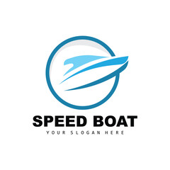 Speed Boat Logo, Fast Cargo Ship Vector, Sailboat, Design For Ship Manufacturing Company, Waterway Shipping, Marine Vehicles, Transportation