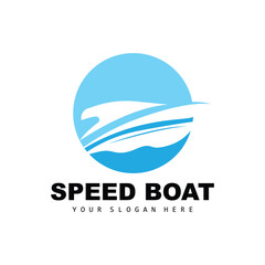 Speed Boat Logo, Fast Cargo Ship Vector, Sailboat, Design For Ship Manufacturing Company, Waterway Shipping, Marine Vehicles, Transportation