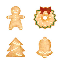 可愛いクリスマスの手描きイラスト素材セット