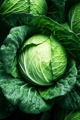 Obraz premium Fresh cabbage background, ai