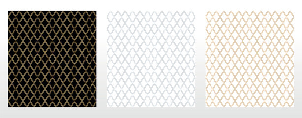 Set of abstract geometric patterns. Seamless vector backgrounds. Colored arabic ornaments Graphic modern patterns Simple lattice graphic design