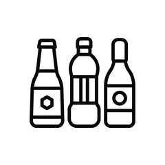 Black line icon for bottles 