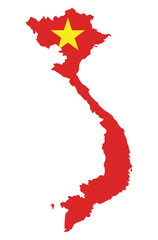 Vietnam map flag inside  © Supatra
