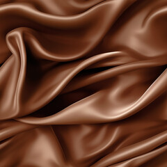 Fototapeta premium Luxury brown silk fabric texture, elegant seamless pattern, realistic light and shadow background, photorealistic wallpaper, generative ai