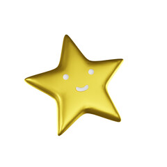 3d Golden Star isolated on white