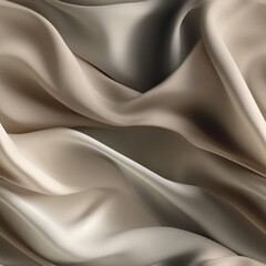Naklejka na ściany i meble Luxury gradient beige and graphite silk fabric texture, elegant seamless pattern, realistic light and shadow background, photorealistic wallpaper, generative ai