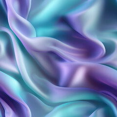 Luxury gradient light blue and purple silk fabric texture, elegant seamless pattern, realistic light and shadow background, photorealistic wallpaper, generative ai