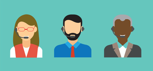 Fototapeta premium Image illustration material of a call center that supports customers