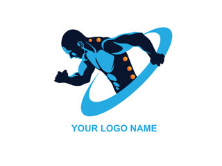 Human spine backbone logo template