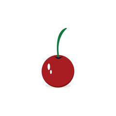Red cherry fruit logo illustration Free Vector