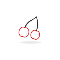 Cherry fruit icon creative simple design