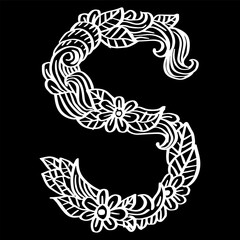 Hand drawn doodle alphabet letter S