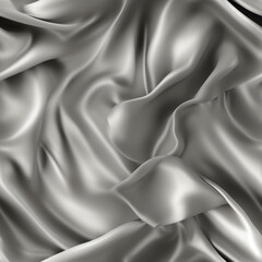 Luxury silver silk fabric texture, elegant seamless pattern, realistic light and shadow background, photorealistic wallpaper, generative ai