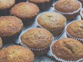 Banana cup cakes from steamy fresh oven
