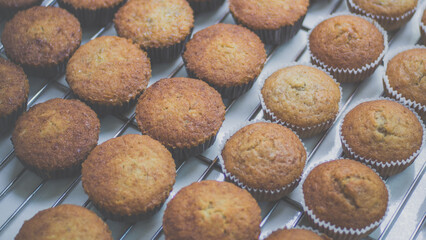 Banana cup cakes from steamy fresh oven
