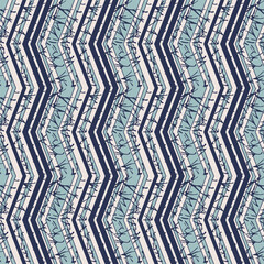 . Japanese Zigzag Line Branch Vector Seamless Pattern