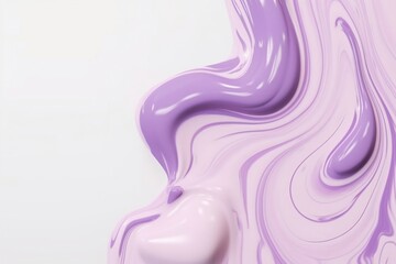 Fototapeta premium Generative AI - Close-up shot of purple paint on a blank white surface including copy space
