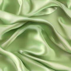 Luxury soft green silk fabric texture, elegant seamless pattern, realistic light and shadow background, photorealistic wallpaper, generative ai