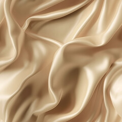 Luxury beige silk fabric texture, elegant seamless pattern, realistic light and shadow background, photorealistic wallpaper, generative ai