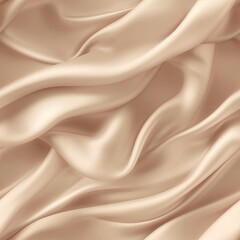 Luxury beige silk fabric texture, elegant seamless pattern, realistic light and shadow background, photorealistic wallpaper, generative ai