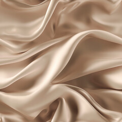 Luxury beige silk fabric texture, elegant seamless pattern, realistic light and shadow background, photorealistic wallpaper, generative ai