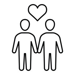 Gay same-sex relationship vector icon