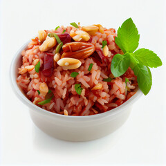 red basmati rice with nuts
