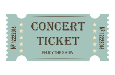 Classic retro ticket for cinema, circus, movie, theatre, cruise, concert and other events. Old vintage style in pastel colors.