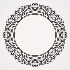 Traditional circular pattern for photo or text border. suitable for henna, tattoos, photos, coloring books. islam, hindu,Buddha, india, pakistan, chinese, arab