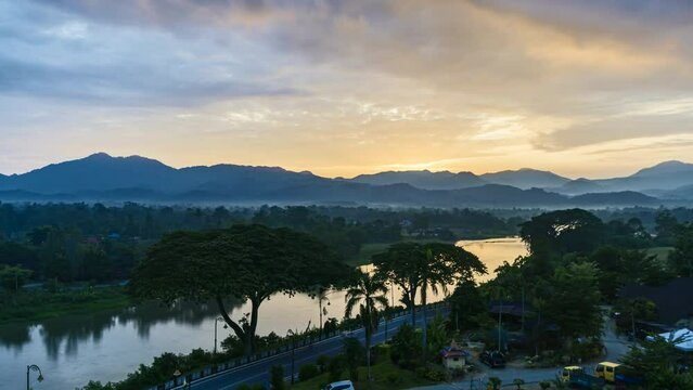 Timelapse footage of the majestic sunrise at Kuala Kangsar