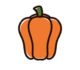 シンプルなパプリカのイラスト　橙