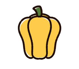 シンプルなパプリカのイラスト　黄色