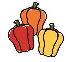 シンプルなパプリカのイラストセット