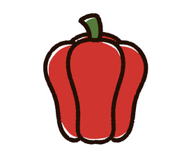 シンプルなパプリカのイラスト　赤