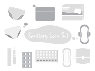 サニタリー　アイコン　イラスト　セット