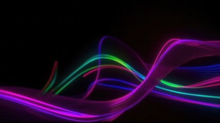 Neon glowing light wave. glow effect for music video background, dj graphics, vj background