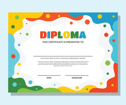 Certificate Children Full Colors Kids Diploma