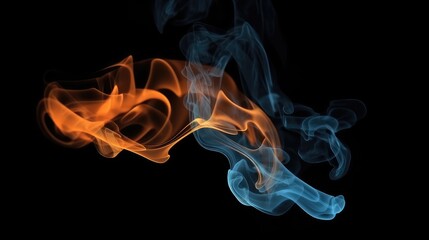 neon orange and blue smoke, colorful fog with a glowing effect for  vj background, festival background with heavy glow