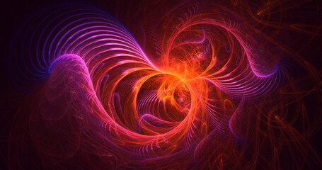 Fototapeta premium 3D rendering abstract multicolor technology fractal light background