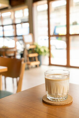dirty coffee glass in coffee shop