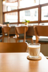 dirty coffee glass in coffee shop