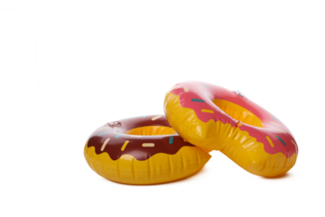 Rubber ring donuts isolated on white background